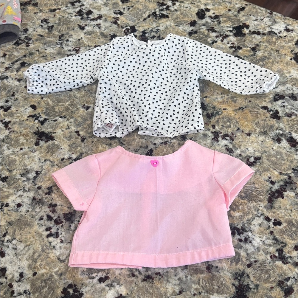 18 inch doll lot of 9 pieces doll clothing - pjs dress overalls tops bottoms - Picture 4 of 13
